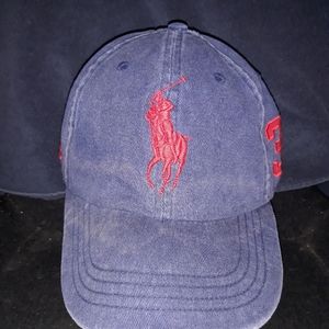 Polo Ralph Lauren Big Horse Navy Blue 3 Buckle Bac